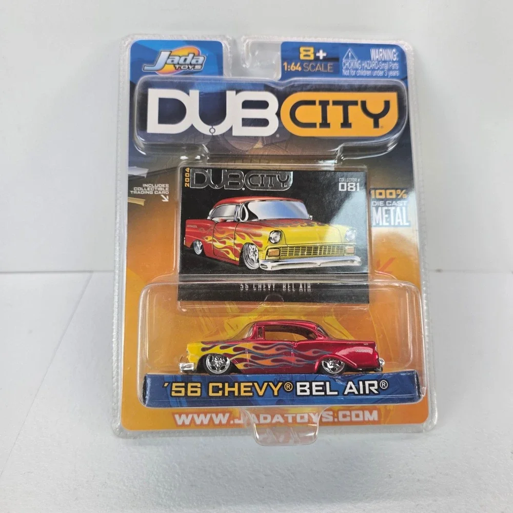 Jada Toys Dub City 56 Chevy Bel Air Red Yellow Flames 1:64 Diecast Car 081 2004